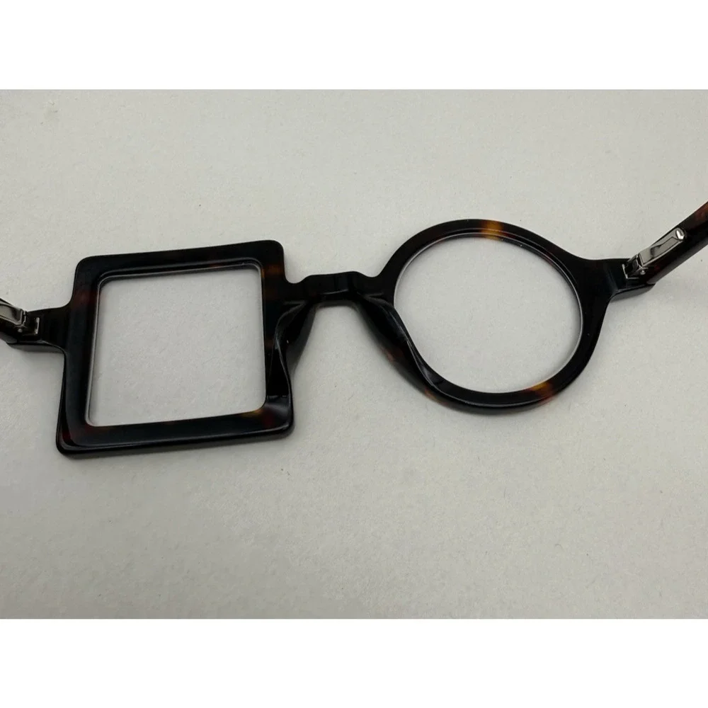 Square Round Paola Tortoise Reading Glasses Flexible Hinge Comfort UNUSED *READ - Picture 4 of 11